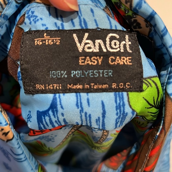 Men’s Hawaiian shirt, vintage 90s Van Cort large Palm Beach sailing - Picture 8 of 9